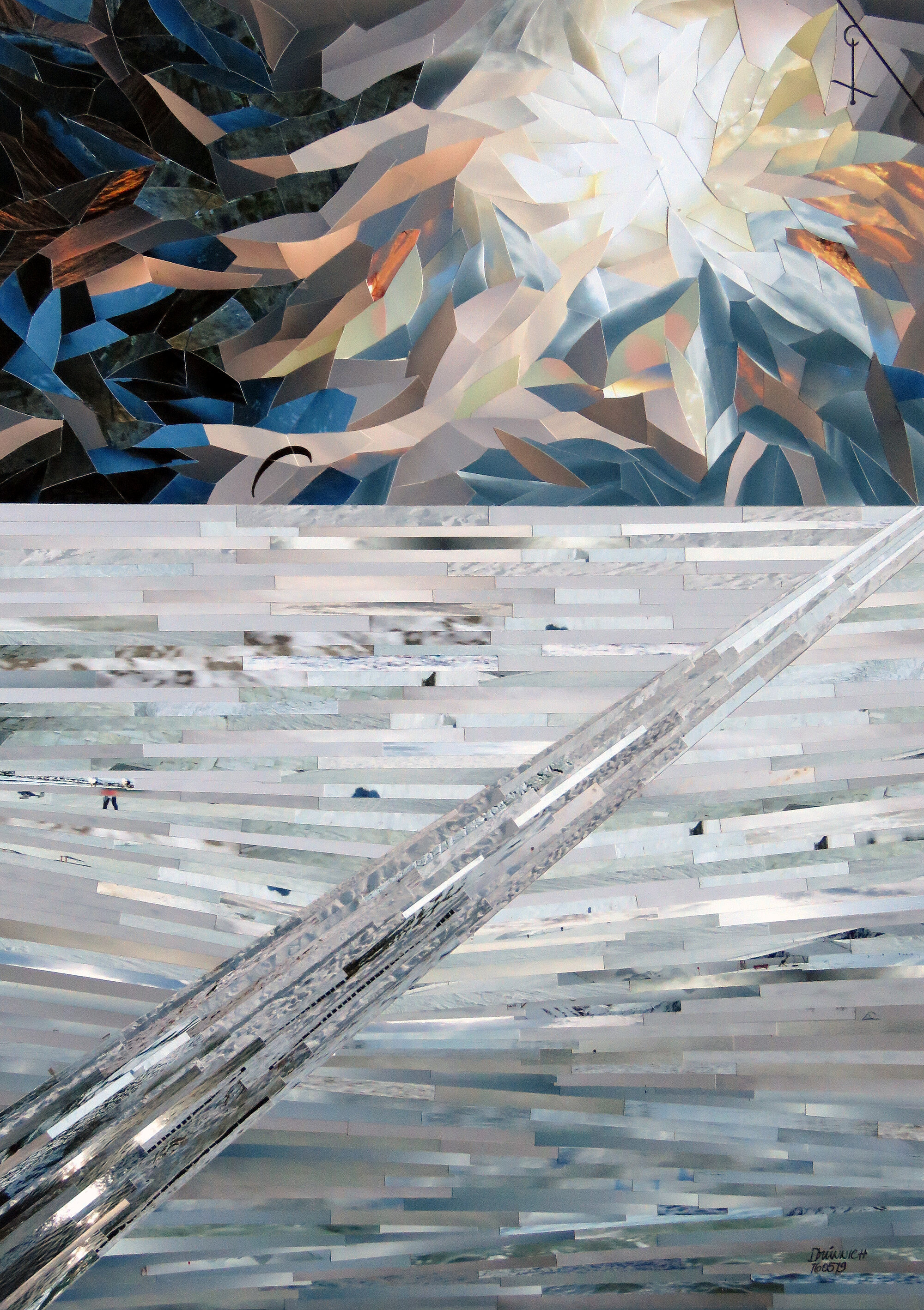 Sonnenaufgang, 2013 (48 x 68 cm) – Fotoelemente auf Karton (Detlef Münnich) Sonnenaufgang, 2013 (48 x 68 cm) – Fotoelemente auf Karton